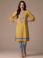 Tassel Neck Printed Cotton Lawn Kurti