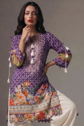 Floral Border Cotton Lawn Kurti