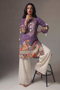 Floral Border Cotton Lawn Kurti