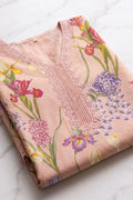 Blush Pink Floral Printed Cotton Lawn Kurta Set