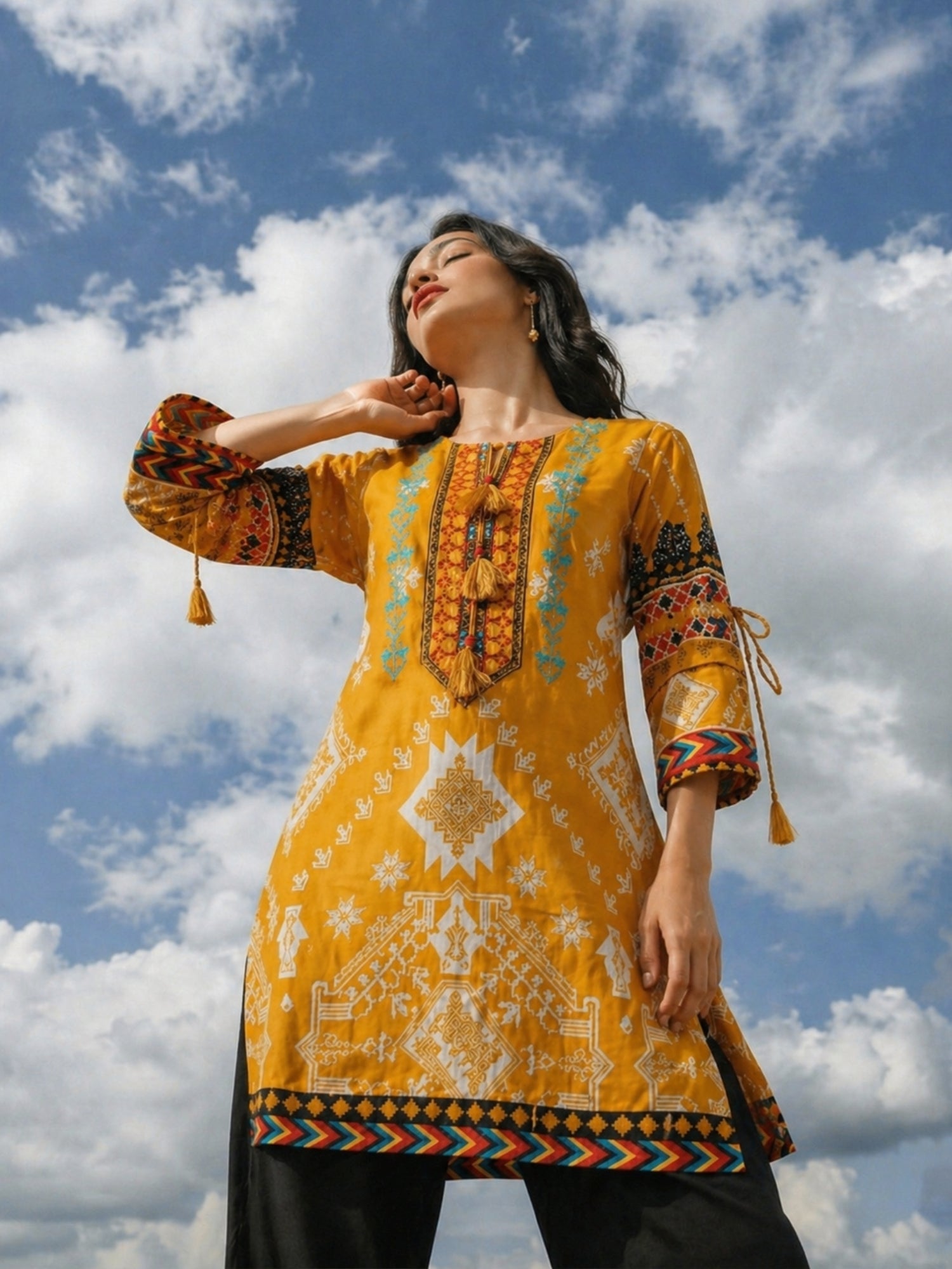 Tribal Motif Cotton Lawn Kurti