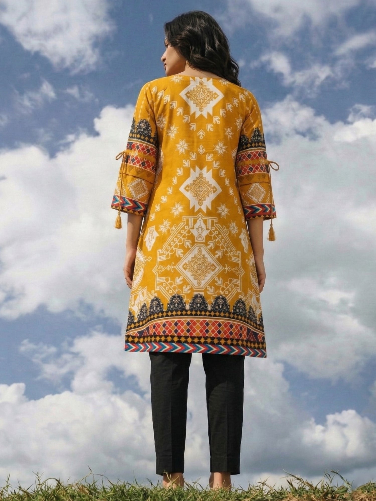 Tribal Motif Cotton Lawn Kurti