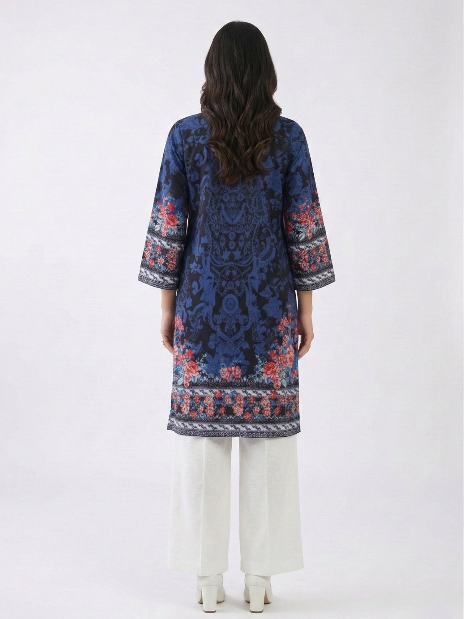 Vintage Floral Cotton Lawn Kurti