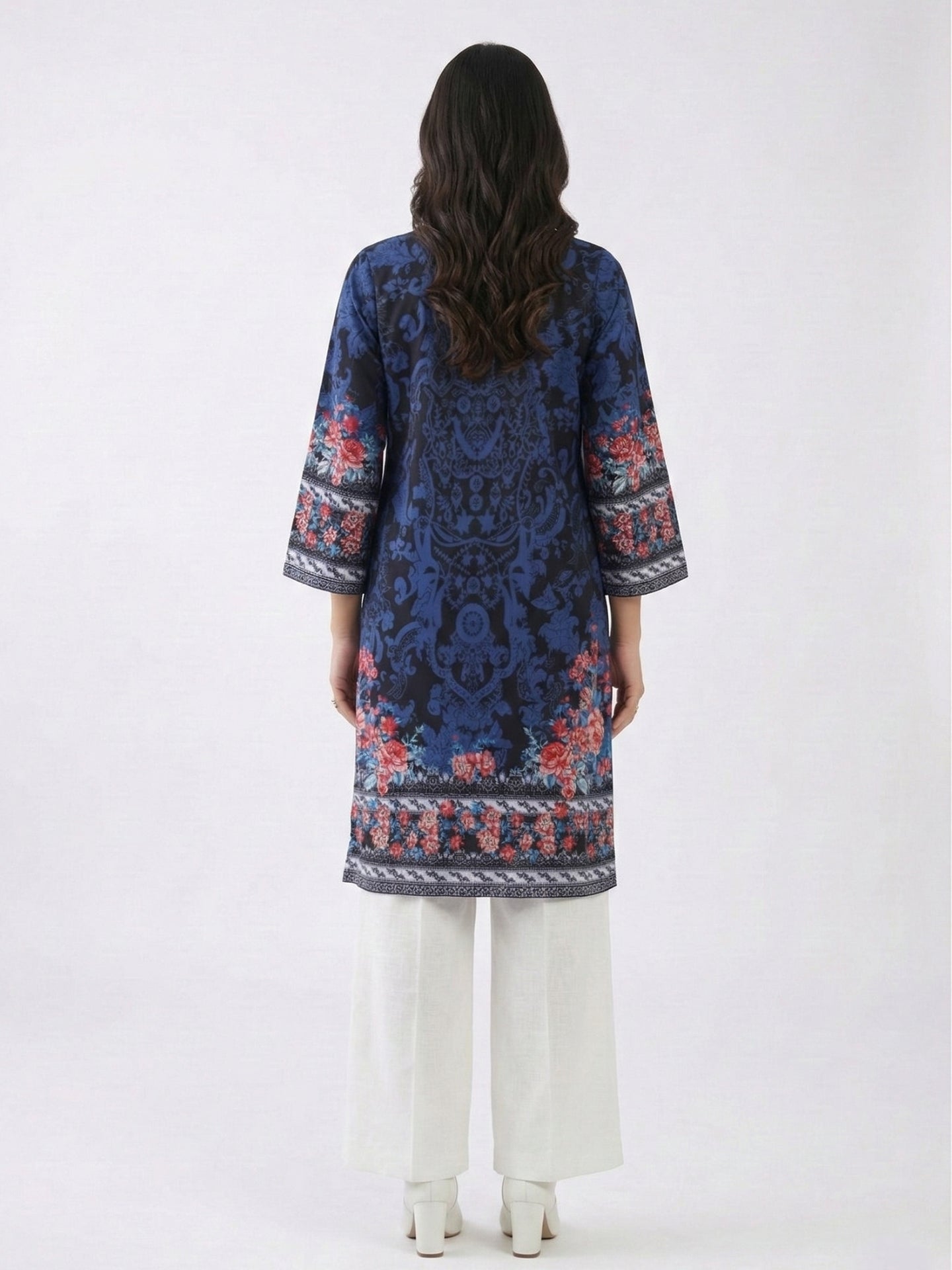 Vintage Floral Cotton Lawn Kurti