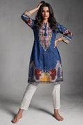 Floral Embroidered Look Cotton Lawn Kurti
