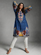 Floral Embroidered Look Cotton Lawn Kurti