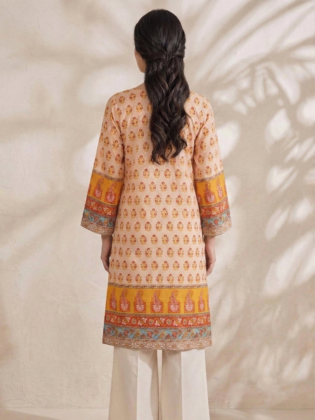 Floral Paisley Cotton Lawn Straight Kurti