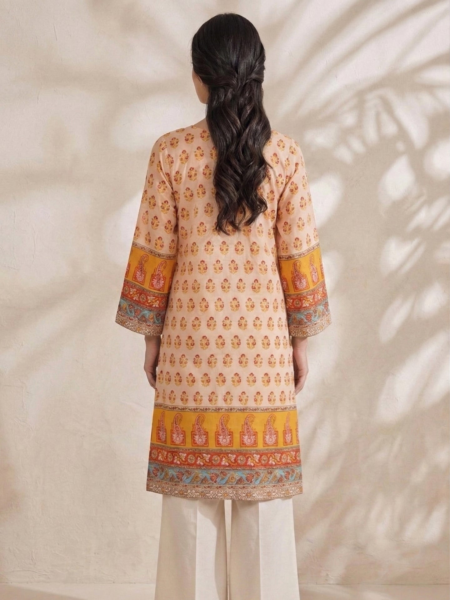 Floral Paisley Cotton Lawn Straight Kurti