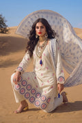 Ivory Floral Border Printed Kurta Set with Dupatta