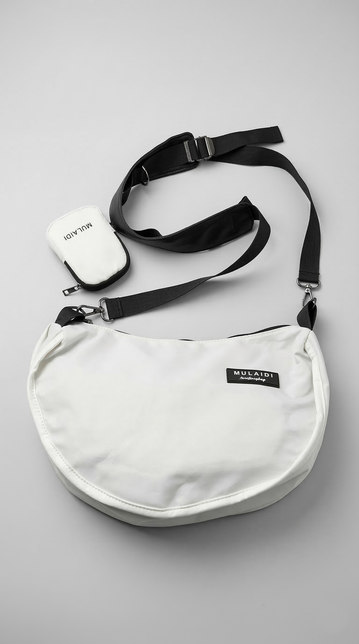 White | Sling Bag with Separate Pouch