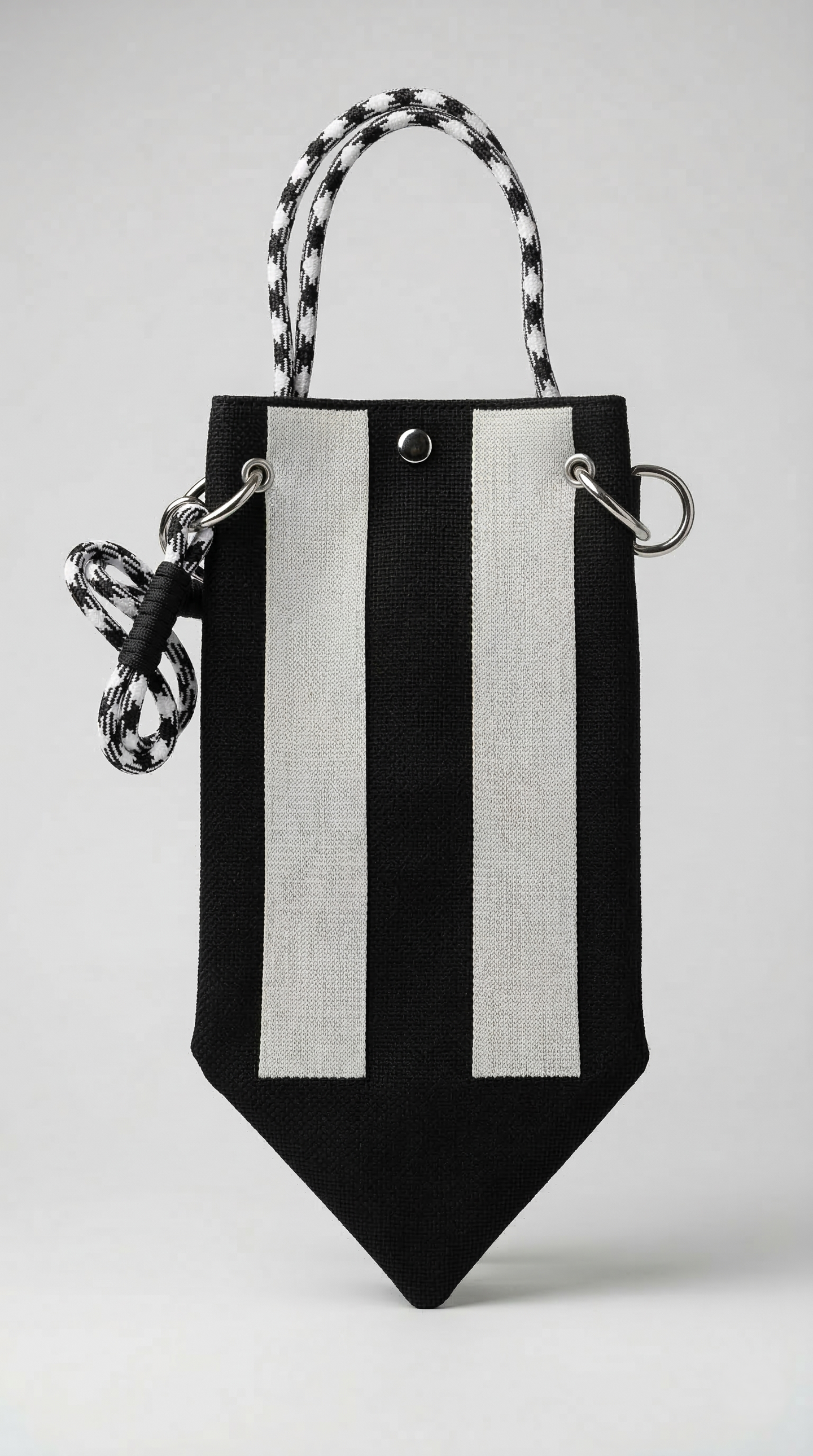 Black| Bold Stripes with White base & SHoulder Strap