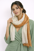 Ivory & Rust Brown Two-Tone Casual Scarf