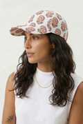 Ivory Paisley Print Baseball Cap