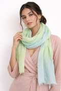 Mint Green & Sky Blue Two-Tone Summer Scarf