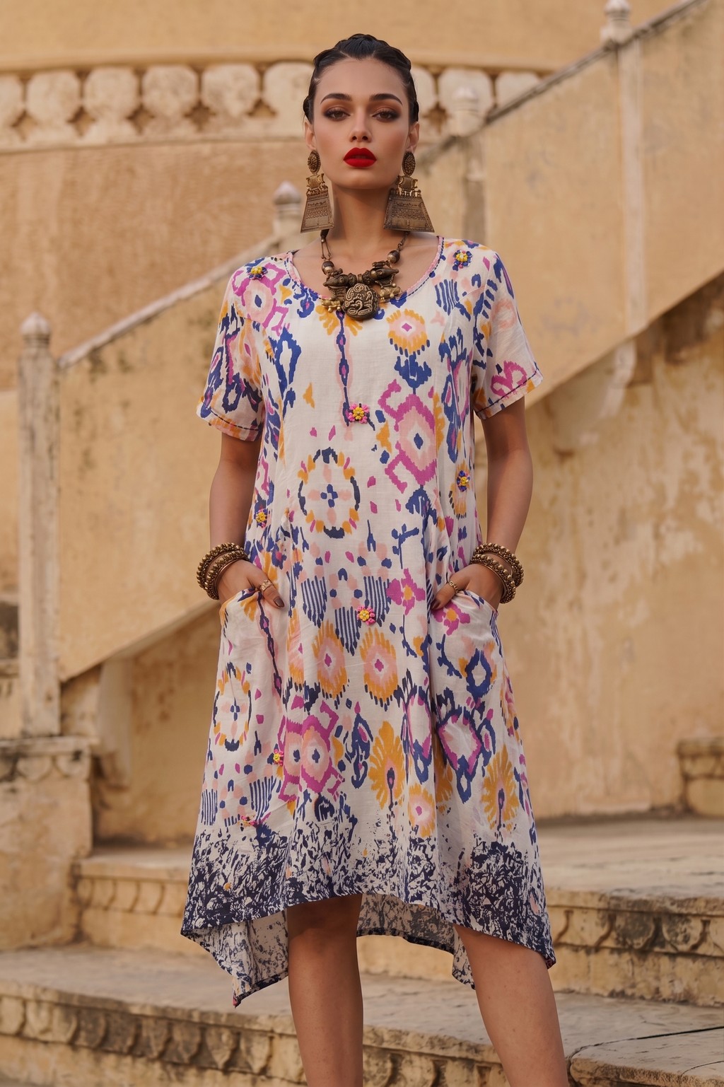 Boho Top with Embroidery | 100% Lawn Cotton
