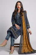 Indigo Blue Tribal Printed Kurta Set with Contrast Dupatta