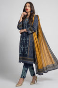 Indigo Blue Tribal Printed Kurta Set with Contrast Dupatta