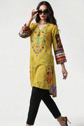 Amani Embroidered Mustard Cotton Lawn Kurti