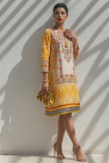 Ikat Print Cotton Lawn Kurti Dress